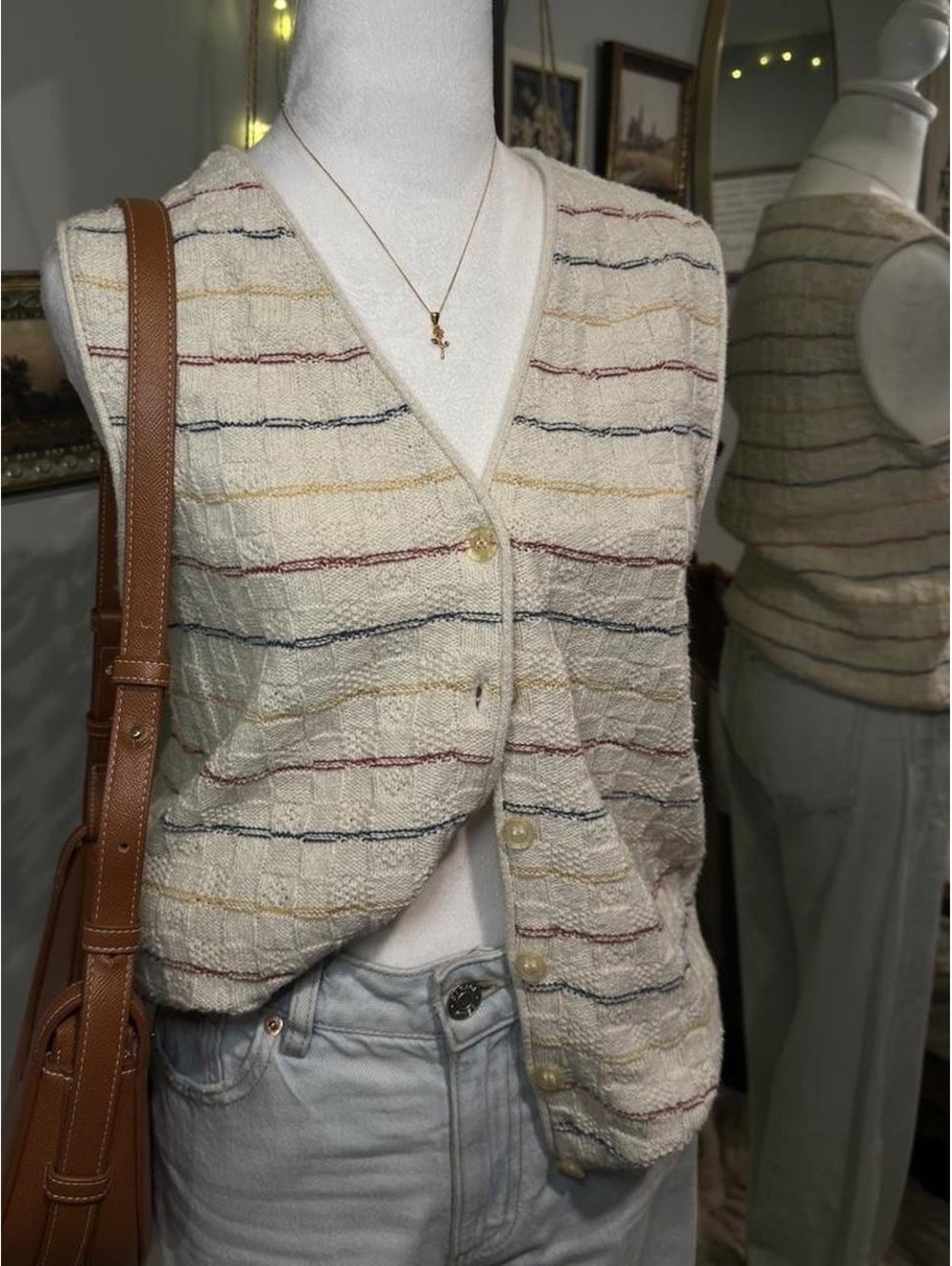 Northern Reflections Striped Knit Sweater Vest 🤍